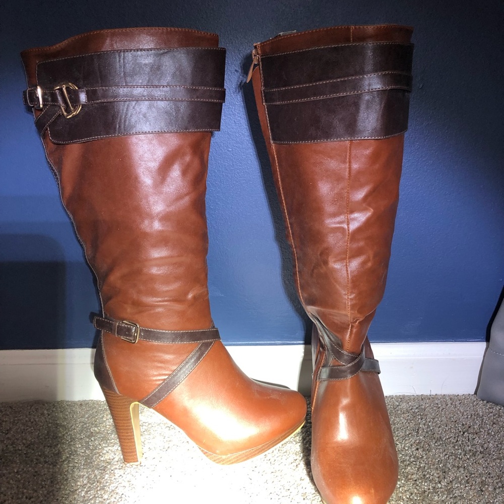 Brown and Tan Boots
